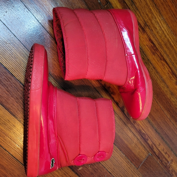 LACOSTE Rain Boots Red Women's Size 8 - Picture 4 of 15